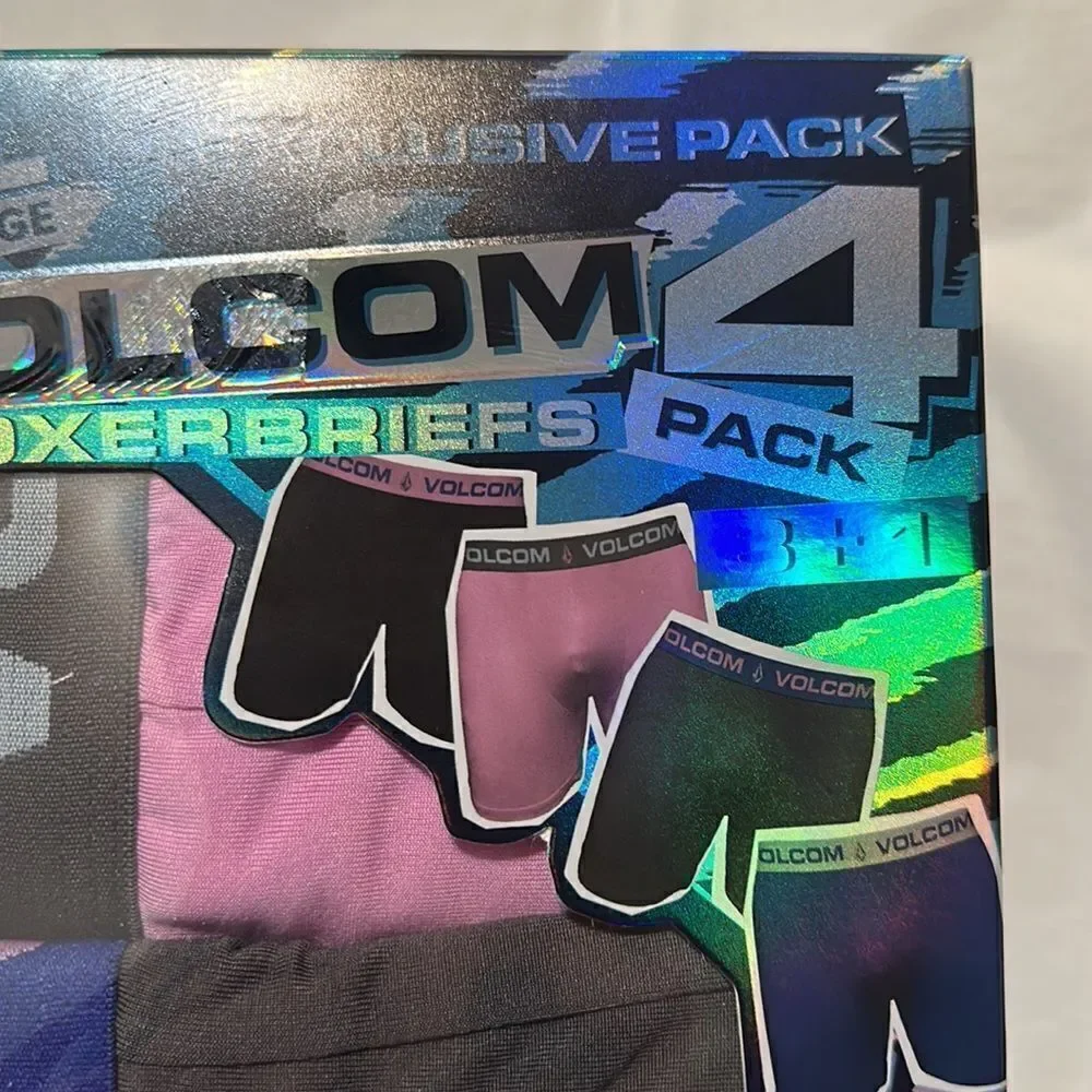 VOLCOM XL Pack of 4 True to This Performance Stretch Soft Boxer Briefs